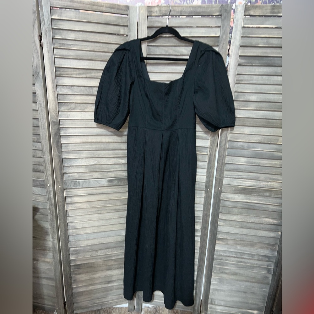 a new day NWT Black Puff Sleeve Dress size Medium Day to Evening ♣️🖤 - Picture 2 of 10